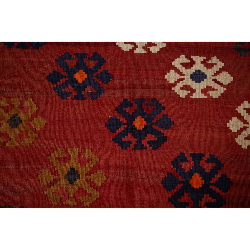 Kilim Qashqai Nomadic Persian Vintage Hand-Woven Tribal Wool Carpet - 5'0"x 9'7"