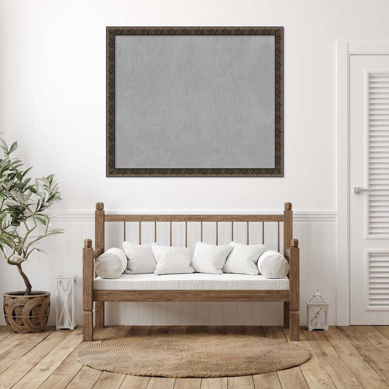 Amanti Art Intaglio Embossed Black Framed Magnetic Board