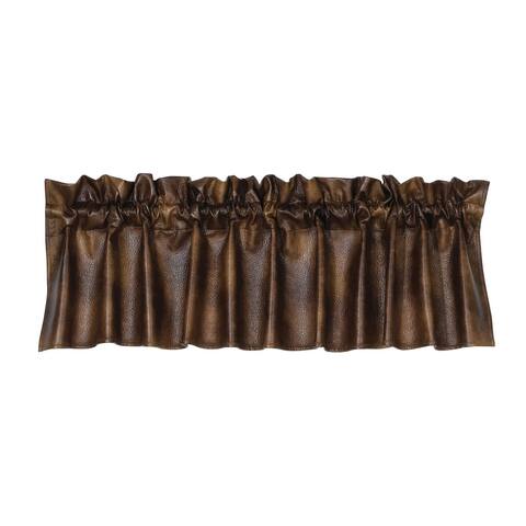 Paseo Road by HiEnd Accents Two-Toned Brown Faux Leather Valance - 18"x84"