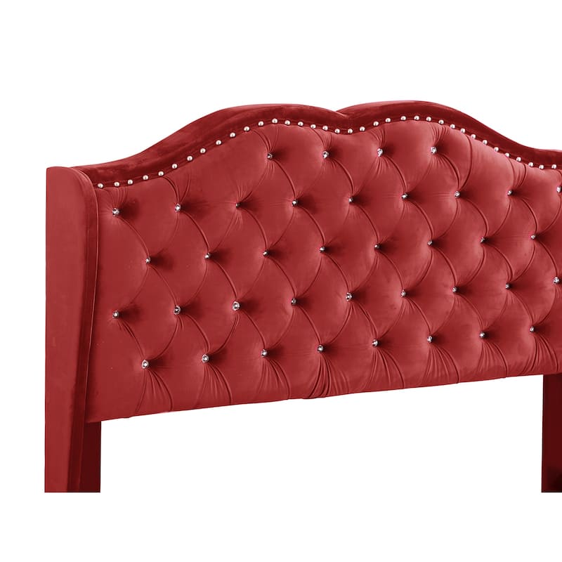 Joy Jeweled Tufted King Panel Bed