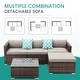 preview thumbnail 14 of 18, COSIEST Outdoor Patio Brown Wicker Sectional Sofa Set