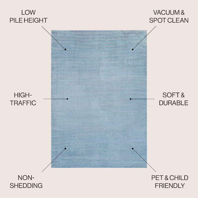 JONATHAN Y Athens Modern Minimalist Pinstripe High-Low Rug