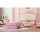 preview thumbnail 14 of 12, Modern Upholstered Princess Bed with Crown Headboard, 2 Drawers,Full