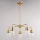preview thumbnail 9 of 9, Harper 5 Light Gold Brass Mid-Century Modern Chandelier Clear Glass - 27-in W x 20-in H x 27-in D