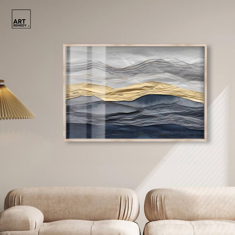 Flowing Golden Tide Shadowbox by Art Remedy