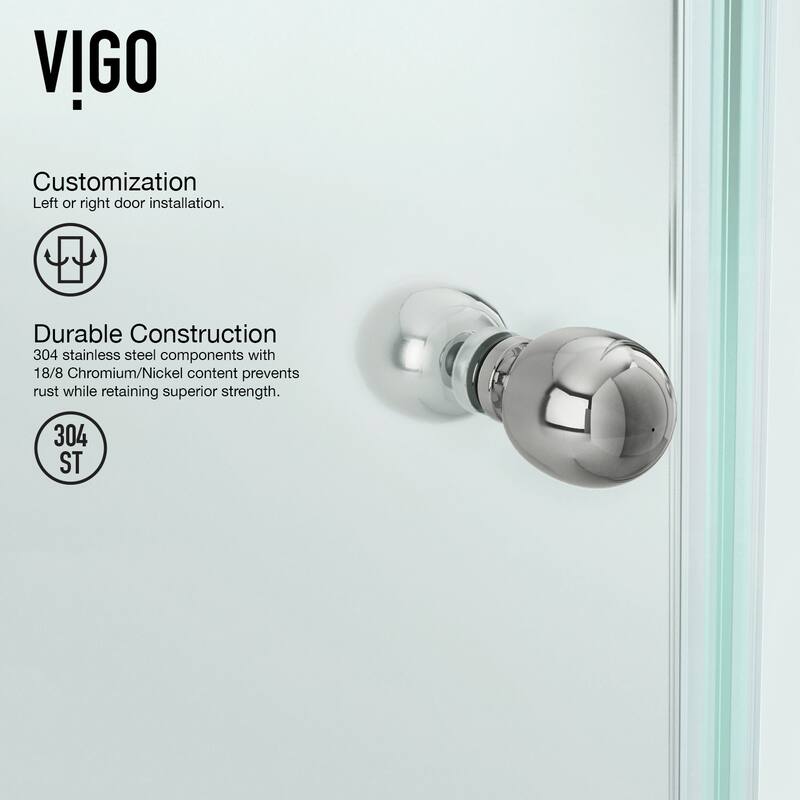 VIGO Verona Frameless Hinged Neo-Angle Shower Enclosure