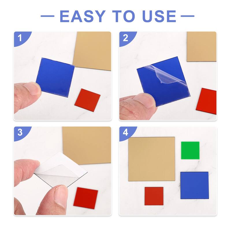 72Pcs Mosaic Mirror Tiles, Self-Adhesive Glass Stickers