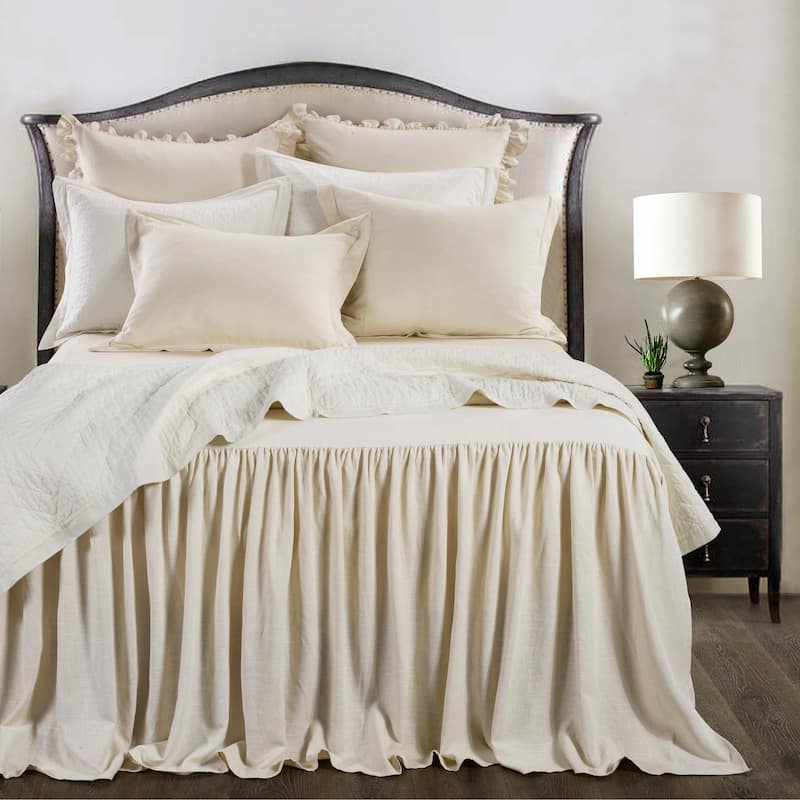 HiEnd Accents Luna Washed Linen Tailored Euro Sham, 27"x27"