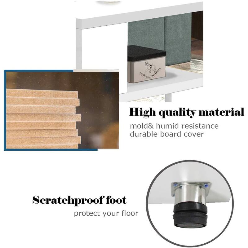 Tatami Magic Cube Nightstands with Classic Modern 2-Tier Rectangle Hollow Design
