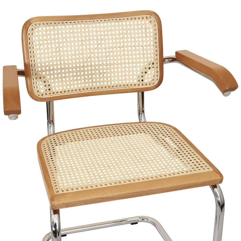 Breuer Chair Company Marcel Breuer Cesca Cane Cantilever Armchair Arm Chair w/ Chrome Steel Frame (Various Wood & Cane Colors)