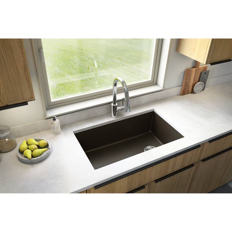 Karran Undermount Quartz 32 in. Single Bowl Kitchen Sink Kit