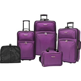 Shop Jenni Chan Multi Stripes 5-piece Spinner Luggage Set - Overstock ...