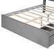 preview thumbnail 63 of 69, Wooden platform bed with house shaped storage headboard and drawers