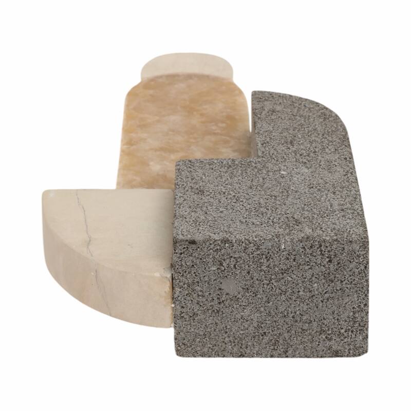 Marble and Stone Abstract Sculpture - Home Decor, Handcrafted Accent, 13", Multi-Color - 7" x 3" x 13"