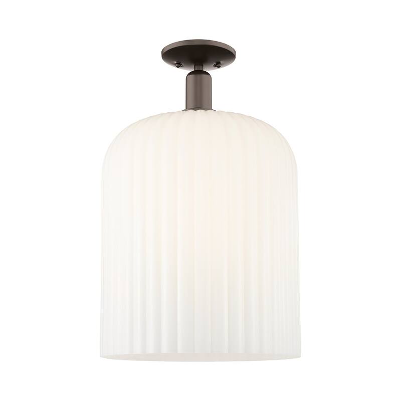 Innovations Lighting 716-1C-19-12 Bridal Veil Semi-Flush Bridal Veil - Oil Rubbed Bronze / Gloss White