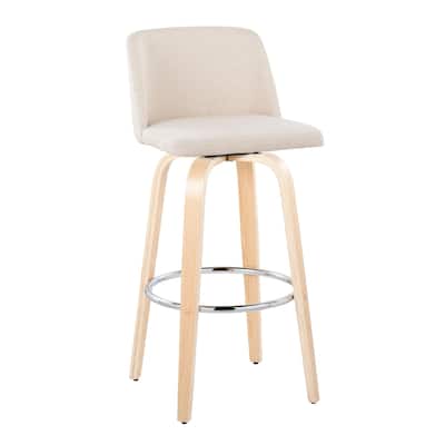 Carson Carrington Vallberga 30" Fixed-Height Bar Stool with Natural Wood Base (Set of 2)