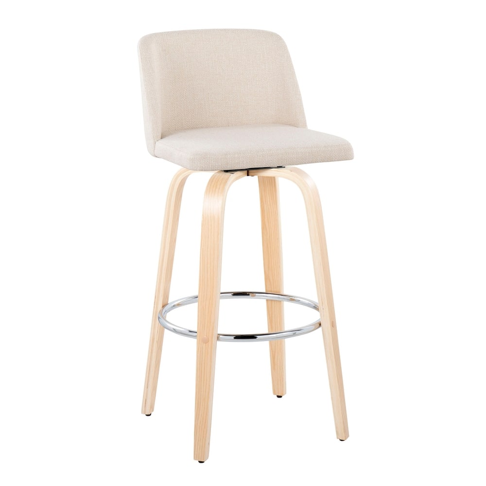 Carson Carrington Vallberga 30" Fixed-Height Bar Stool with Natural Wood Base (Set of 2)
