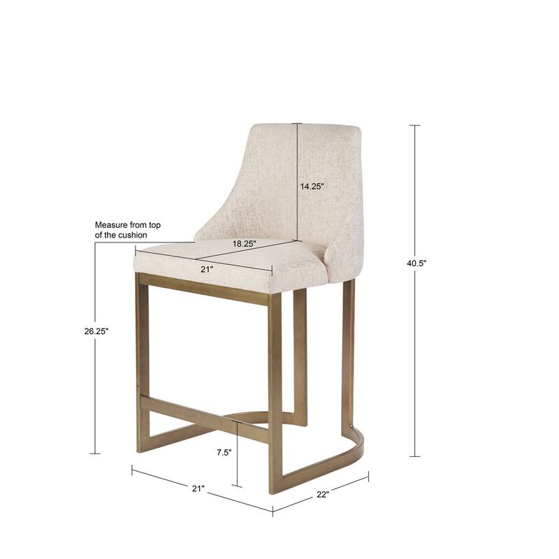 Madison Park Robertson 26"H Upholstered Counter Stool with Metal Base