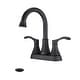 preview thumbnail 2 of 15, PROOX 4-inch Swivel Spout Centerset 3-hole Bathroom Faucet with Pop-up Drain Matte Black