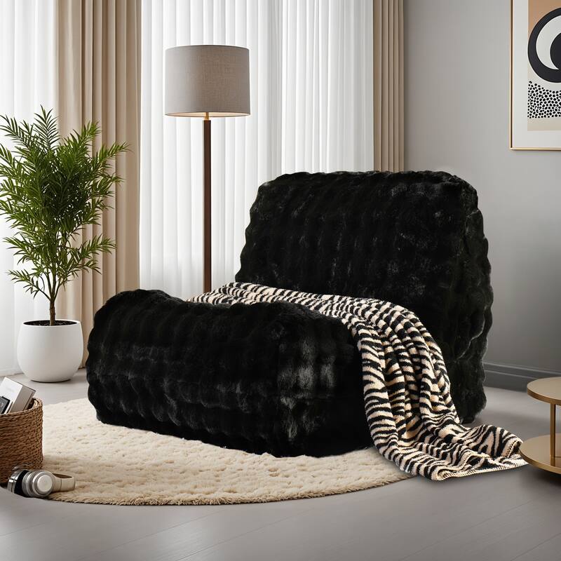XIZZI Bean Bag Chair for Living Room Soft Plush Lounge Seating - Black