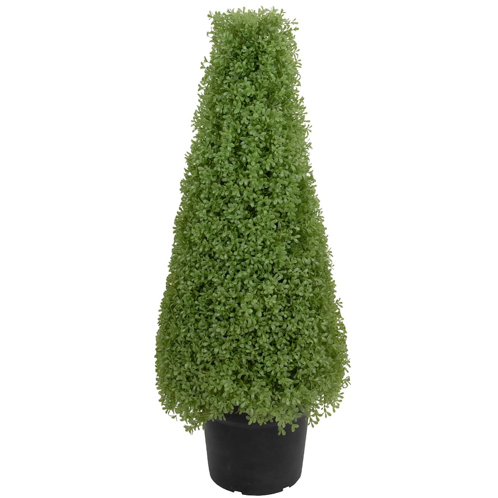 3' Artificial Boxwood Cone Topiary Tree with Round Pot Unlit - 13