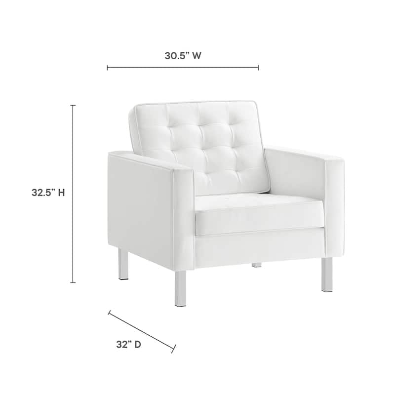 Loft Tufted Vegan Leather 3-Piece Furniture Set