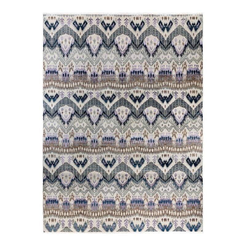 Ikat One-of-a-Kind Hand-Knotted Area Rug, Multicolor - 9' 0" x 12' 1"
