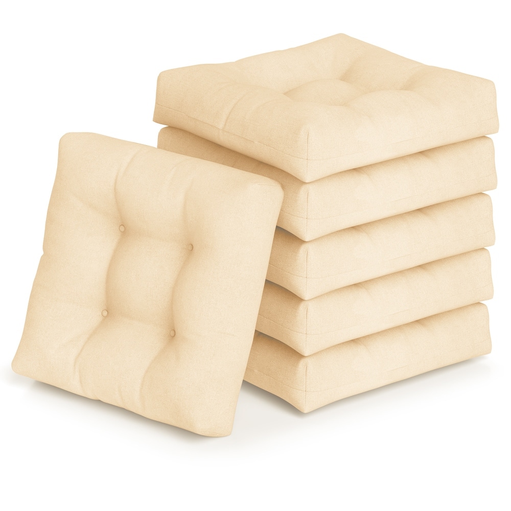 Gymax Set of 6 21'' x 21'' Chair Seat Cushion Pads Patio