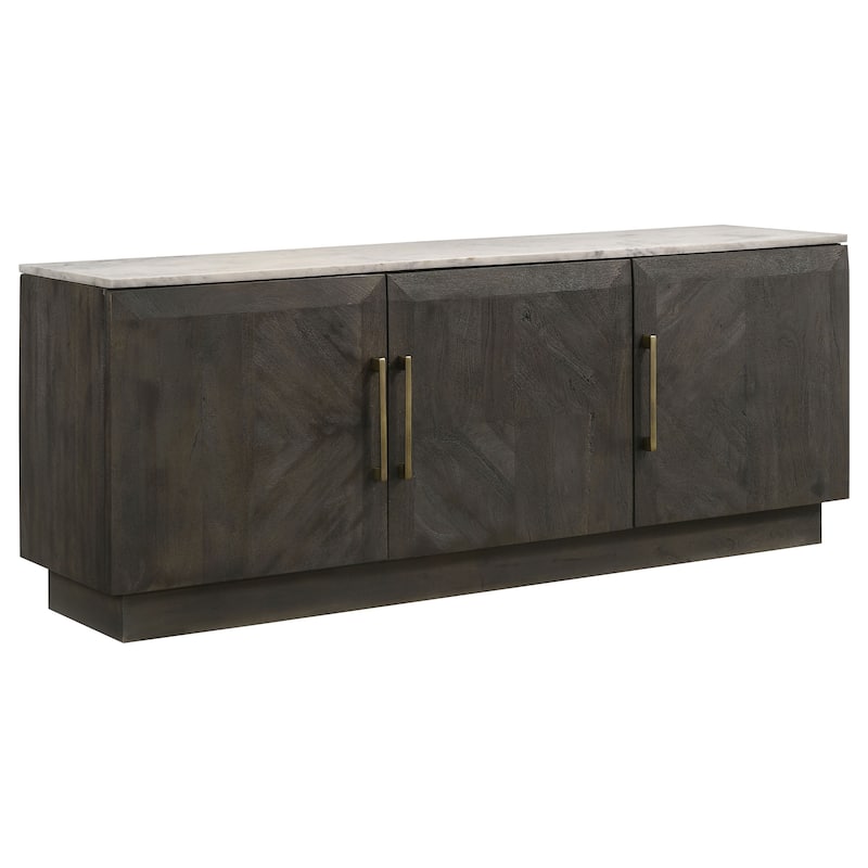Dennis 3-door Marble Top Sideboard Buffet Tobacco Grey - Tobacco Grey