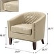 preview thumbnail 44 of 90, Axia Barrel PU Leather Accent Chair with Nailhead Trim