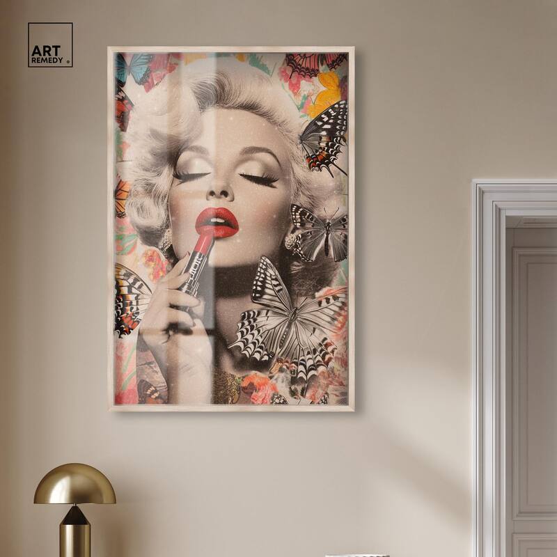 Iconic Lady Butterfly Collage Shadowbox by Art Remedy