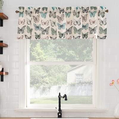 No. 918 Magdalena Crushed Voile Sheer Rod Pocket Kitchen Curtain Valance - 56" x 14" - 56" x 14"