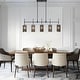 preview thumbnail 16 of 18, Tifany Modern 5-Light Black Chandelier Oversized Linear Colored Glass Kitchen Island Light - L 45.3" x W 4.3" x H 17.3"