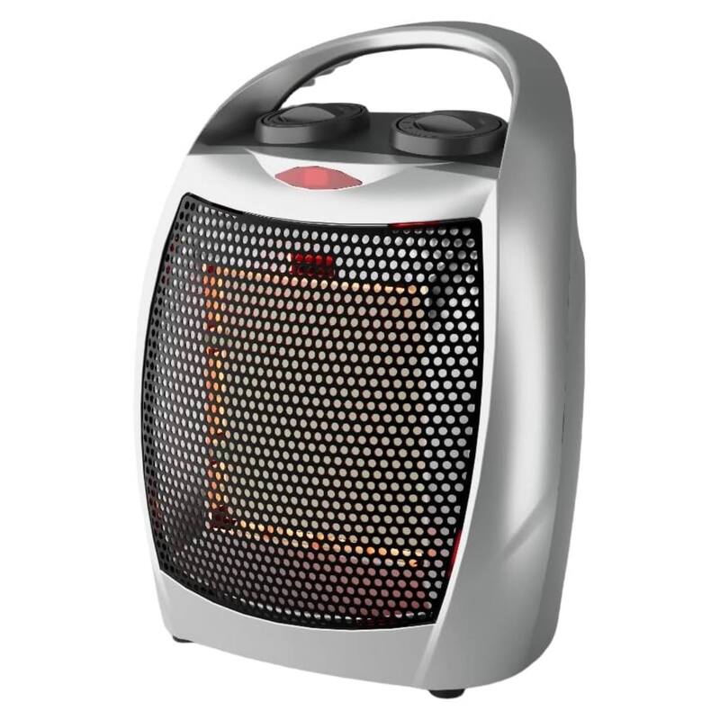 PTC Fast Heating 1500W/750W Portable Electric Space Heater for Small Space - Silver