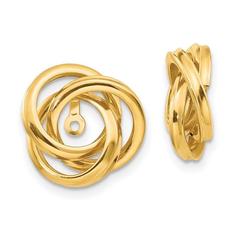 Curata 14k Yellow Gold Polished 15mm Large Love Knot Earrings Jackets
