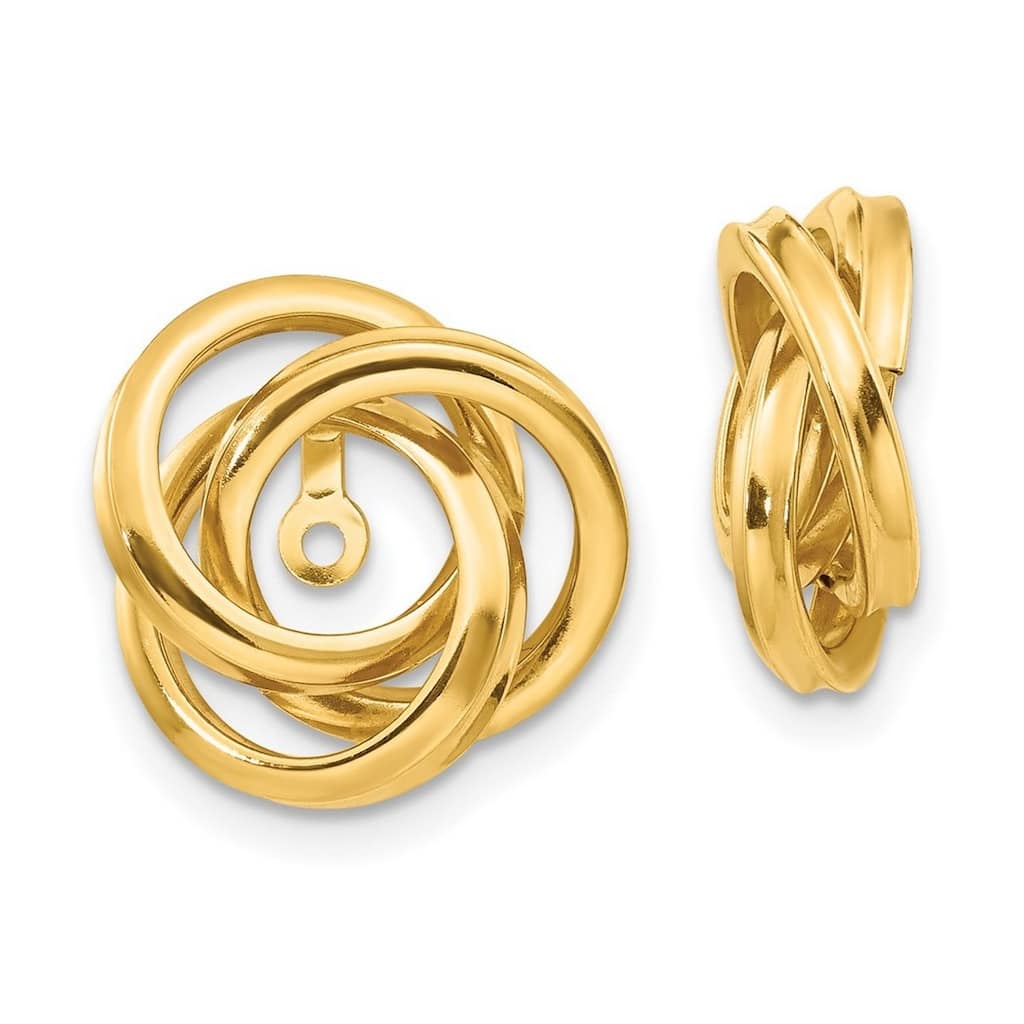 Curata 14k Yellow Gold Polished 15mm Large Love Knot Earrings Jackets