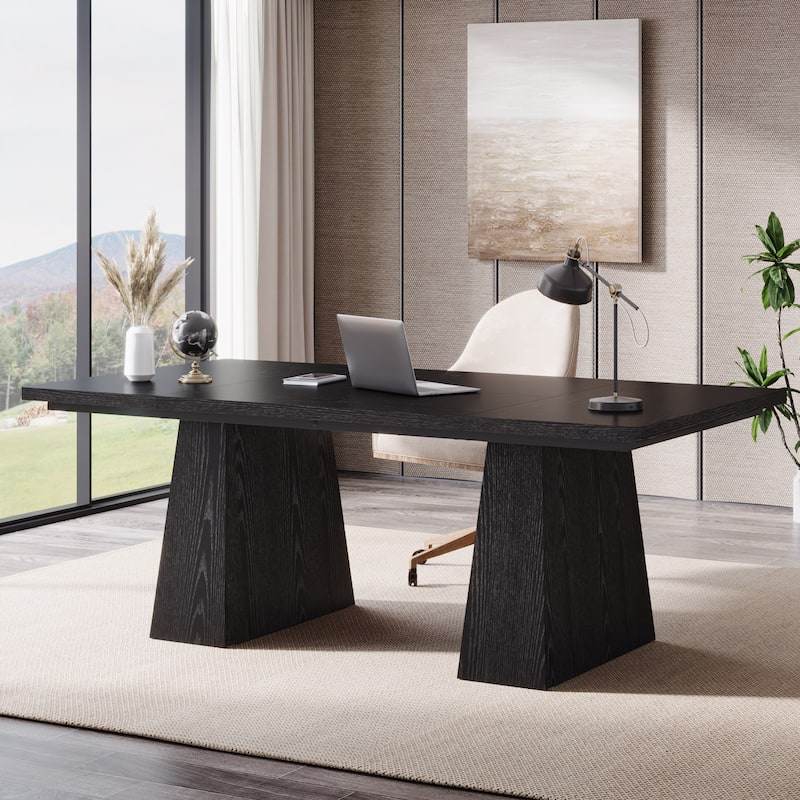 63 Inches Office Desk, Executive Desk for Home Office - Black