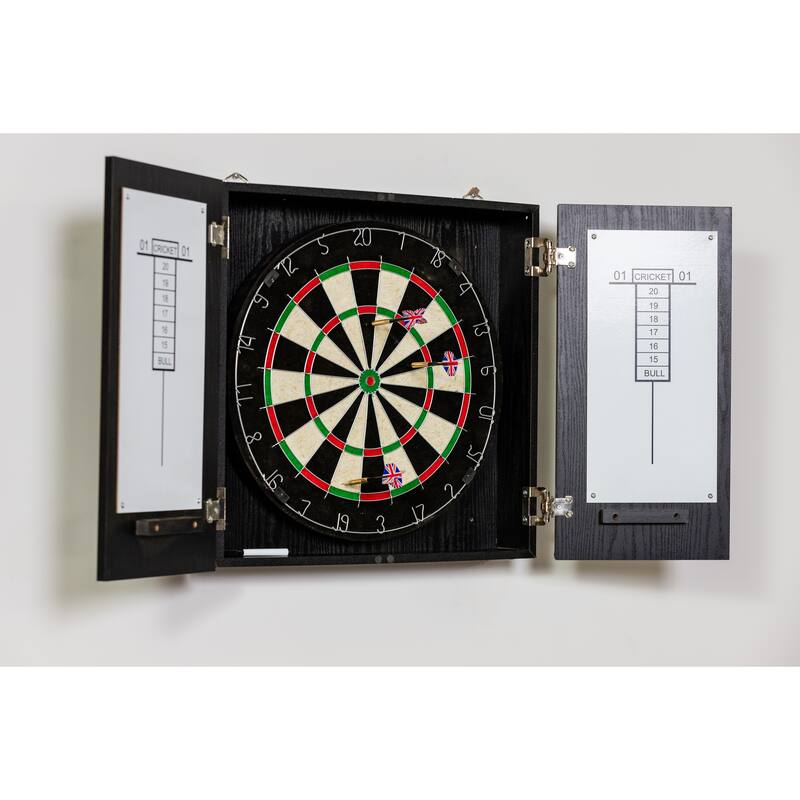 Hathaway Winchester Bristle Dartboard and Cabinet Set - Black