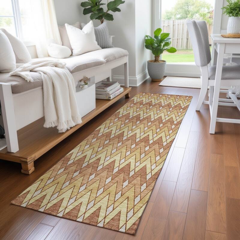 Machine Washable Indoor/ Outdoor Modern Baxter Chantille Rug