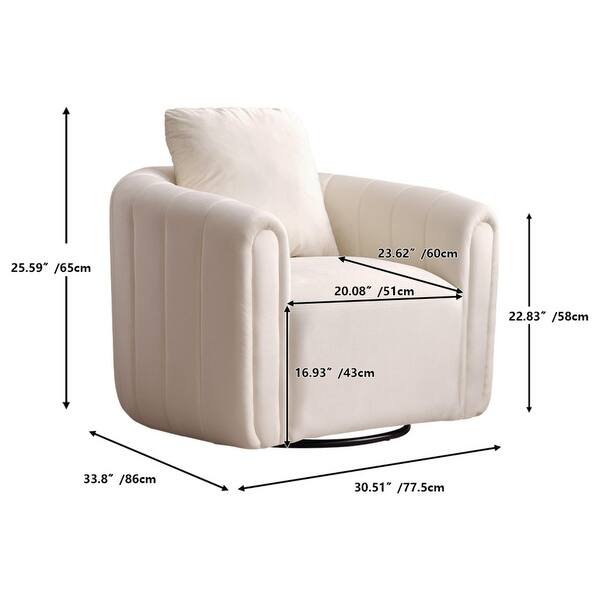 dimension image slide 0 of 2, Swivel Barrel Chair, Comfy Round Accent Sofa Chair, 360 Degree Swivel Barrel Club Chair, Leisure Arm Chair