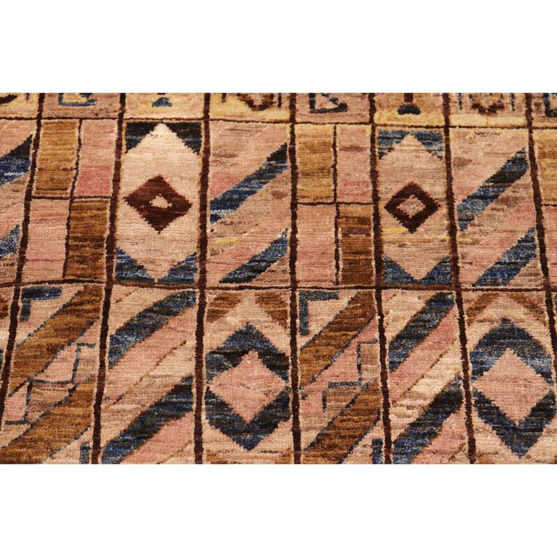 Rustica Mosaic Gabbeh Hand-Knotted Wool Area Rug