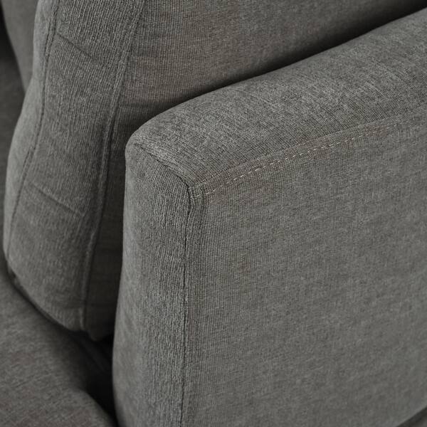Elegant Three-Piece Indoor Sofa Set with Curved Seat and Three Pillows, Premium Chenille Fabric, for Living Room and Study, Grey