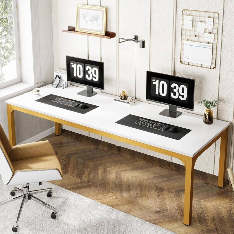 78.7" Extra Long 2-Person Computer Desk, Double Workstation for Home Office