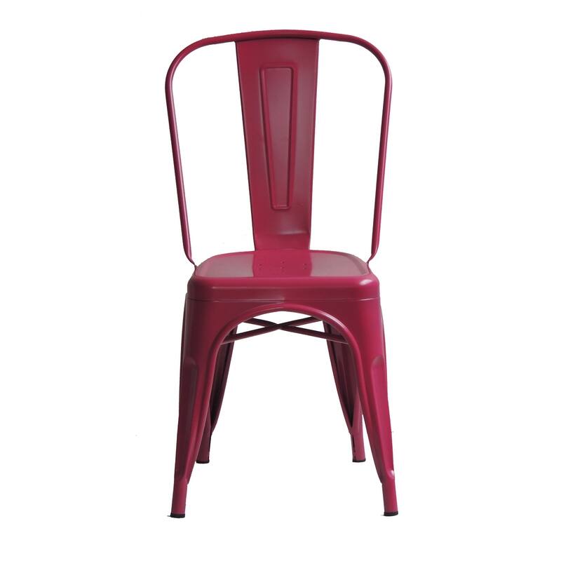 Industrial Stackable Metal Side Chair - N/A