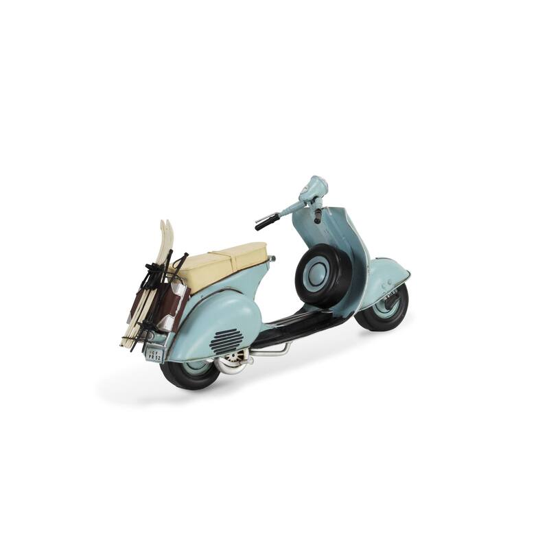 HomeRoots 8" Blue and Black Metal Hand Painted Model Motorcycle - 16.9' X '7.9' X '6.3