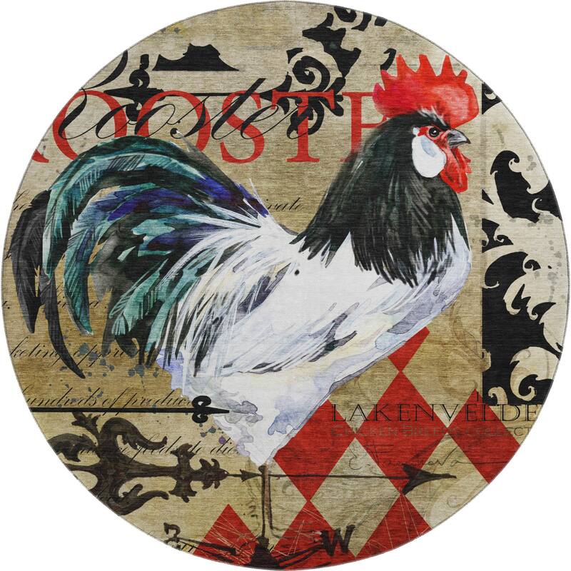 Premium Washable Super Soft Farmhouse Rooster Mayfield Rug