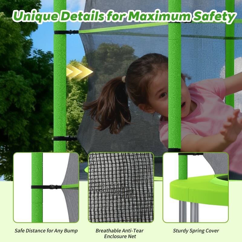 16ft Trampoline with Ladder and Enclosure Net for Kids and Adults, Heavy-duty 16' Outdoor Trampoline for Backyard
