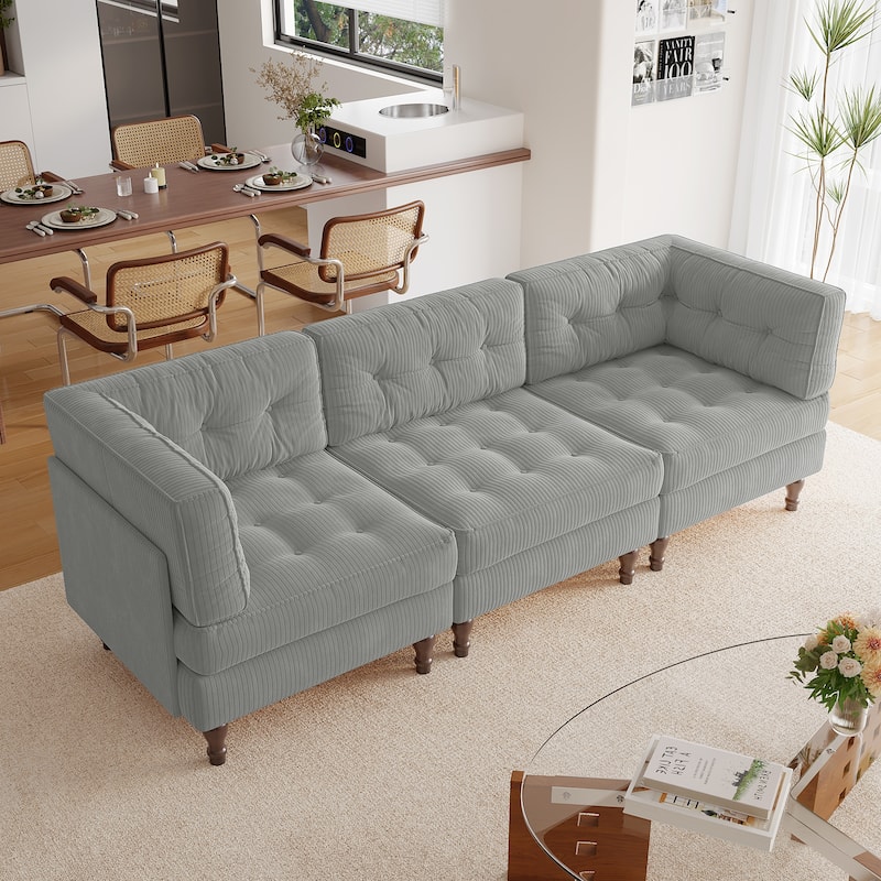 Madison Oversized Upholstered Corduroy Modular Sectional Sofa