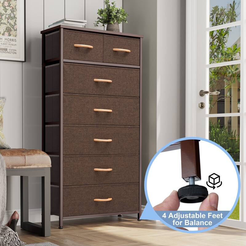 Vertical Storage Dresser 7-drawer Chest Closet Organizer Unit for Bedroom
