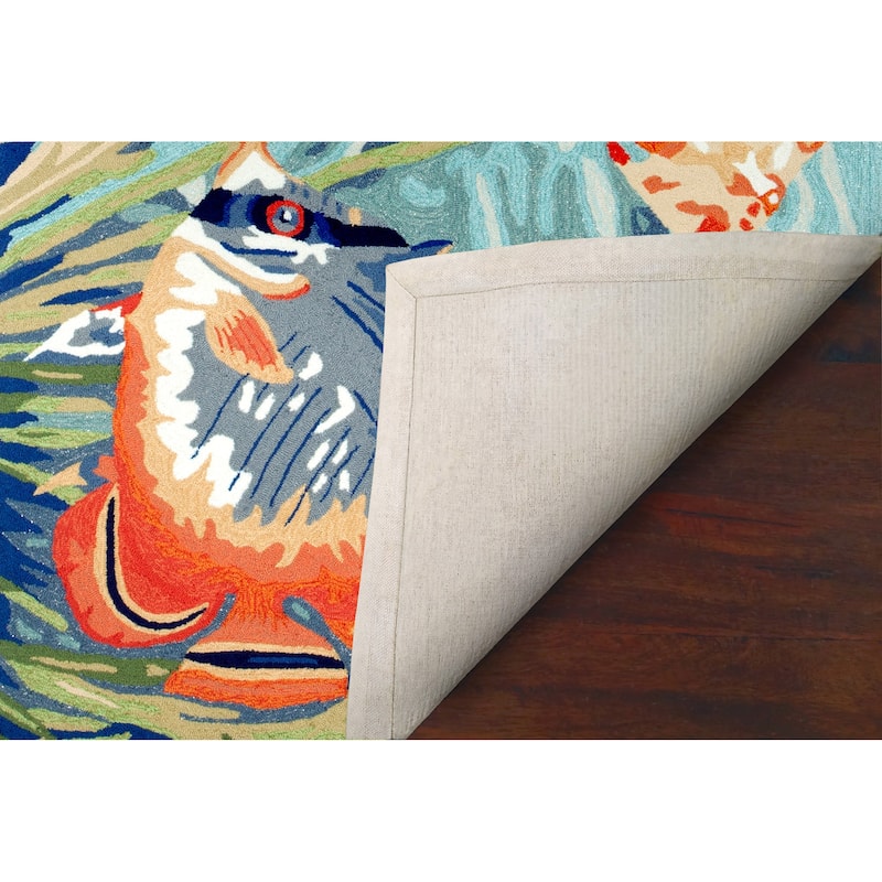 Liora Manne Ravella Tropical Fish Indoor/Outdoor Rug Ocean 2' x 5' - 2' x 5'